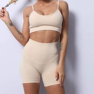 Cream color workout set size small. Never worn!